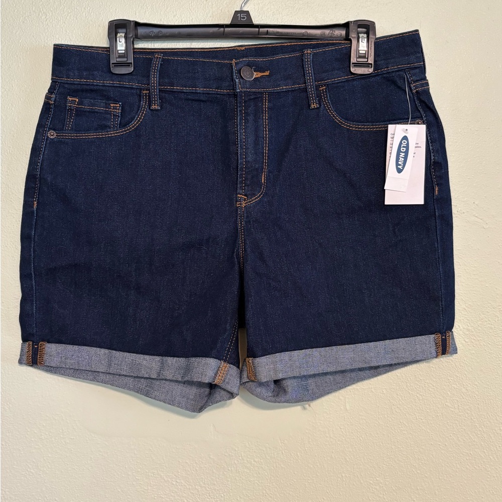 Size 10 Old Navy Blue Jean Shorts Mid-Rise Cuffed